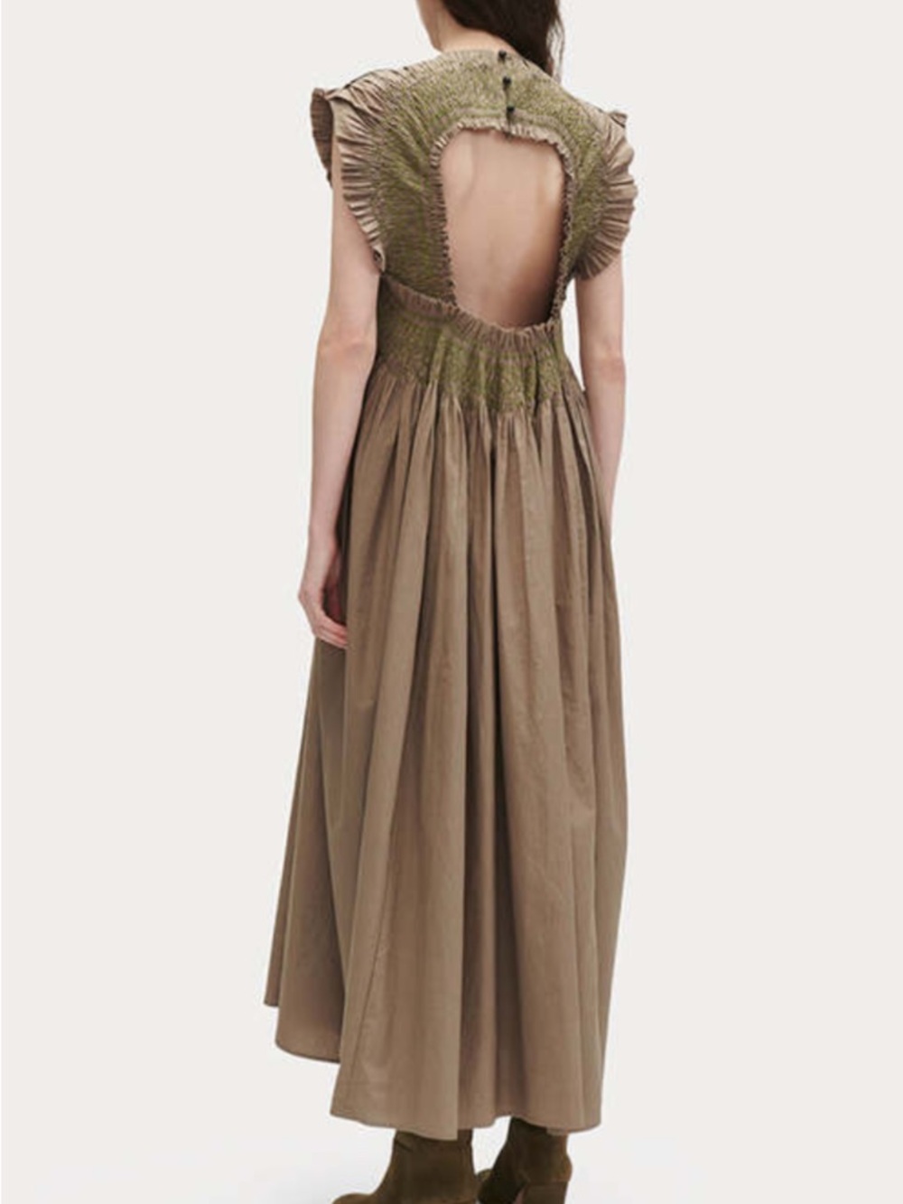 Elegant Brown Women's Dress - Picture 9 of 12